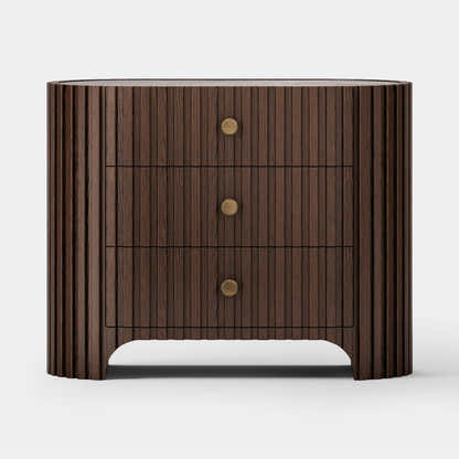 Sinclair Fluted Stone Nightstand 30"W