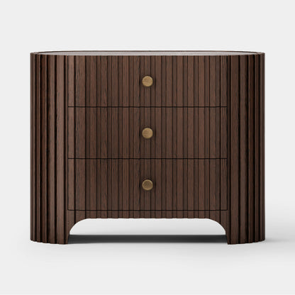 Sinclair Fluted Stone Nightstand