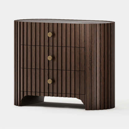 Sinclair Fluted Stone Nightstand 30"W