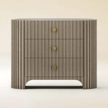 Sinclair Fluted Stone Nightstand 30"W