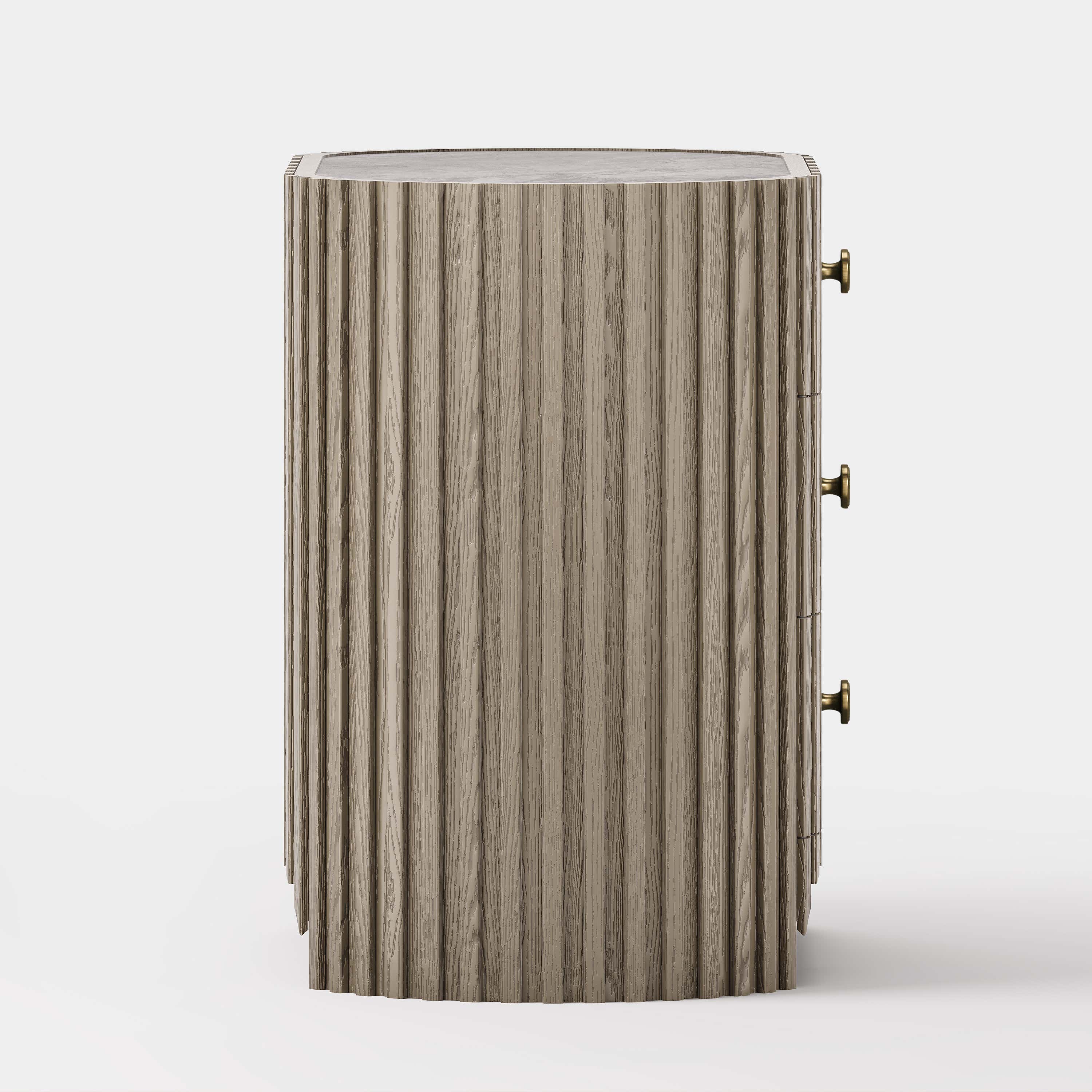 Sinclair Fluted Stone Nightstand 30"W