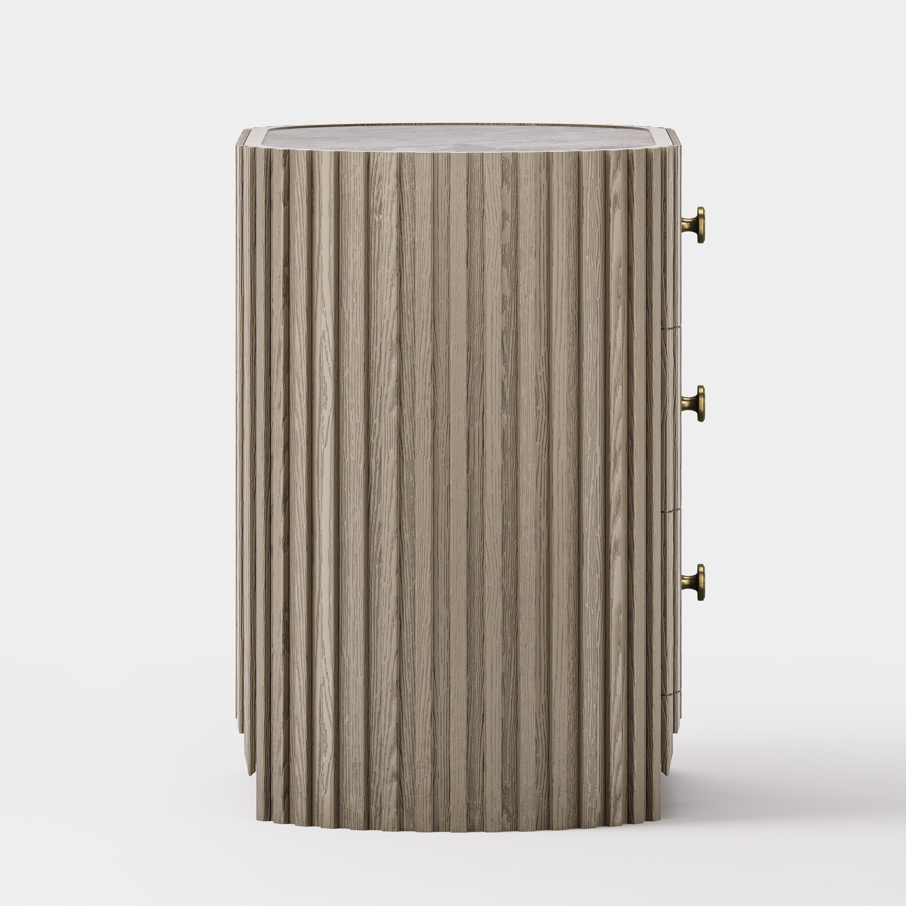 Sinclair Fluted Stone Nightstand 30"W