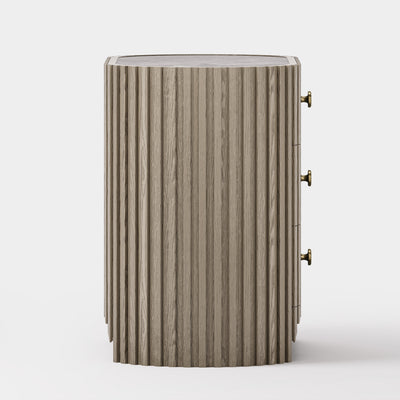 Sinclair Fluted Stone Nightstand 30"W