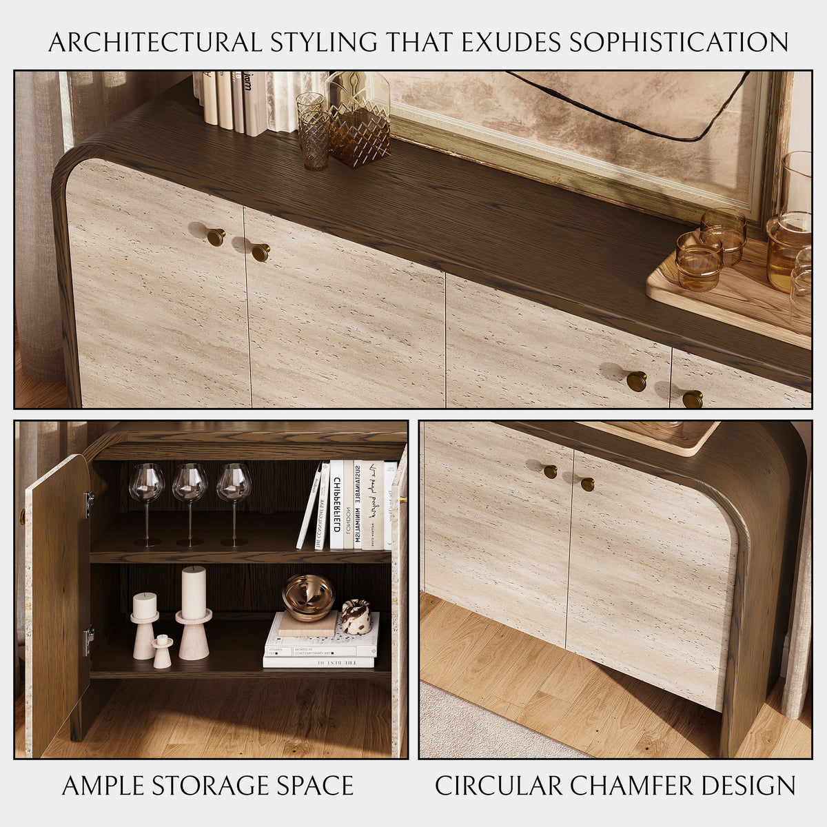 Tivoli Truffle Oak Sideboard 71"W