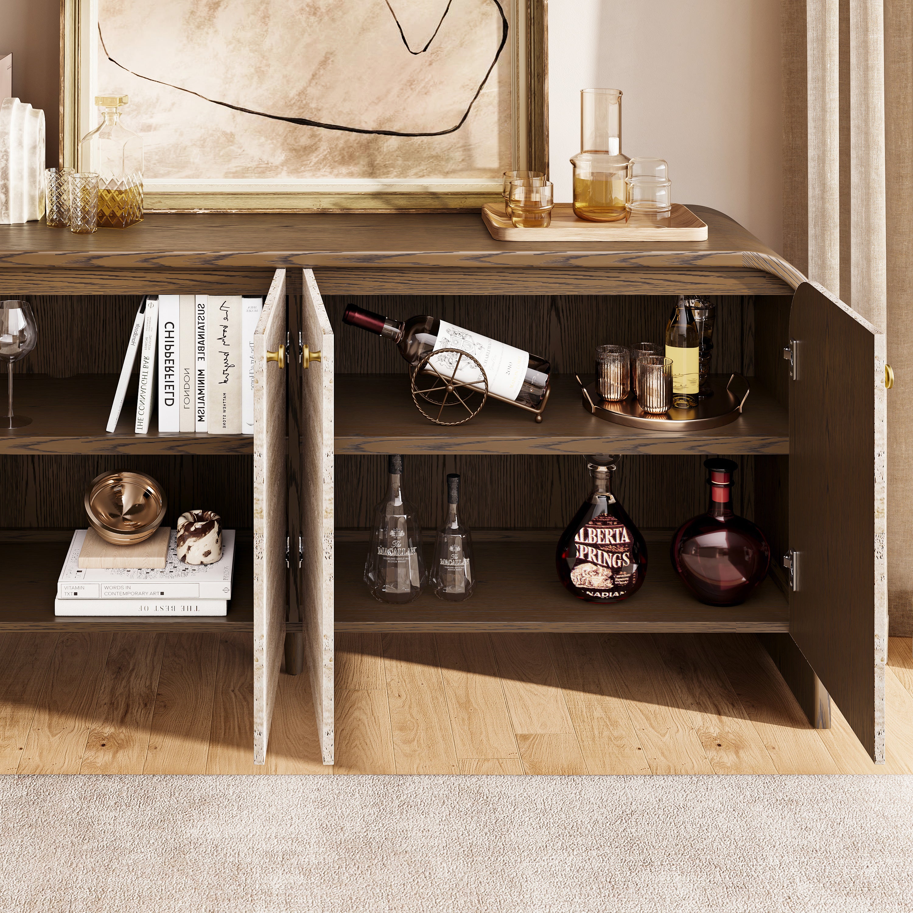 Tivoli Truffle Oak Sideboard 71"W