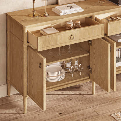 Alden Oak Finish 4-Door 2-Drawer Sideboard