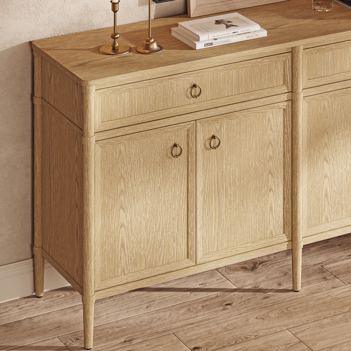 Maison Oak Finish 4-Door 2-Drawer Sideboard