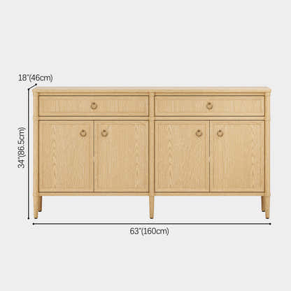 Alden Oak Finish 4-Door 2-Drawer Sideboard