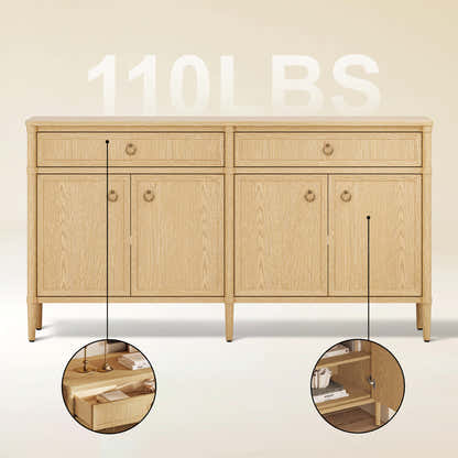 Alden Oak Finish 4-Door 2-Drawer Sideboard