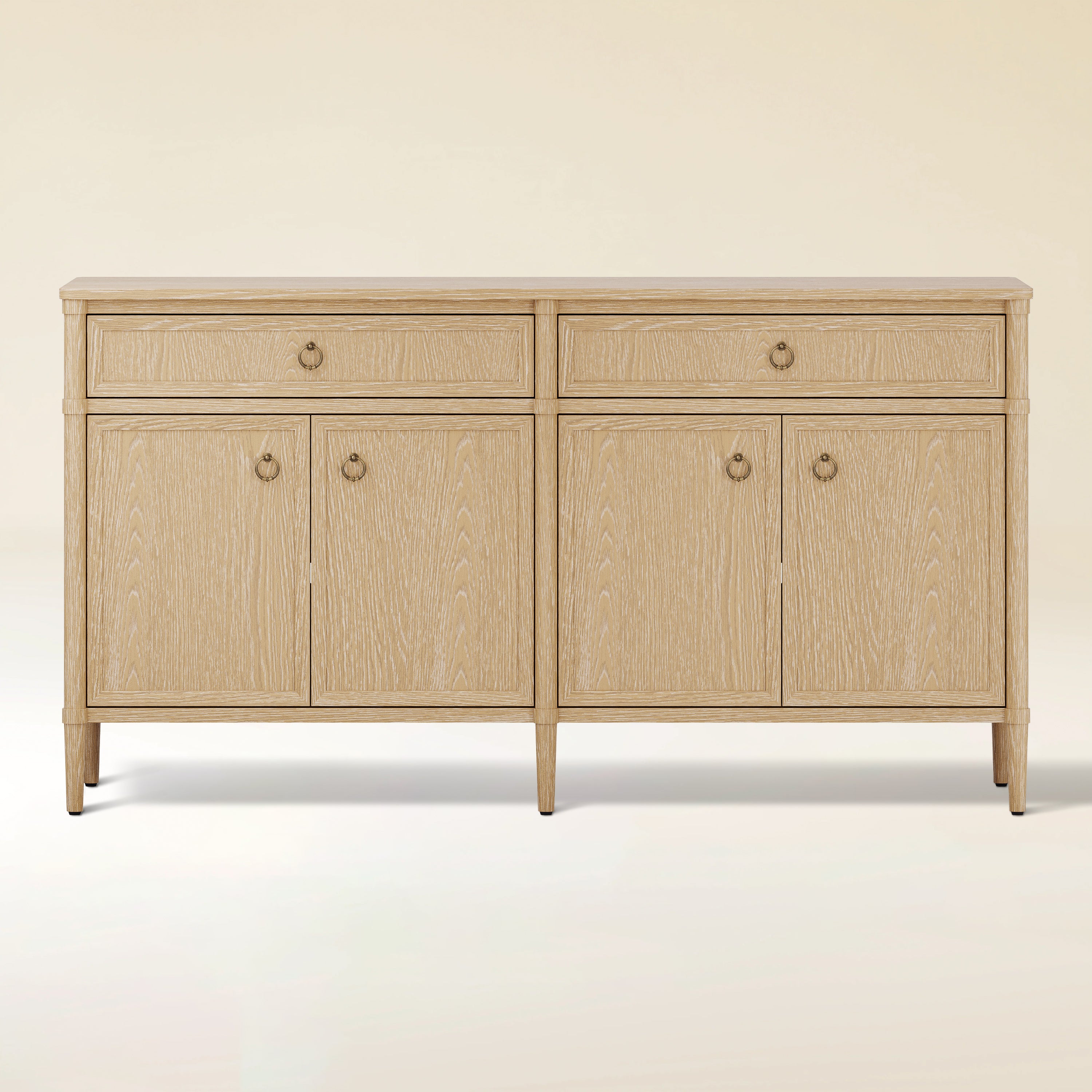 Maison Oak Finish 4-Door 2-Drawer Sideboard