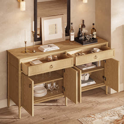 Alden Oak Finish 4-Door 2-Drawer Sideboard