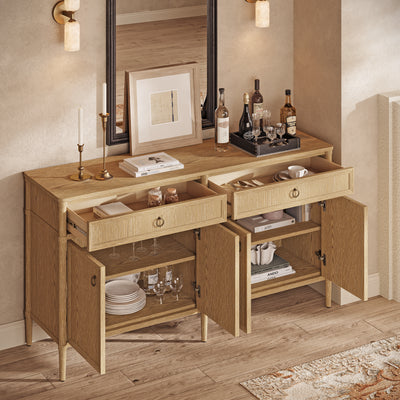 Maison Oak Finish 4-Door 2-Drawer Sideboard