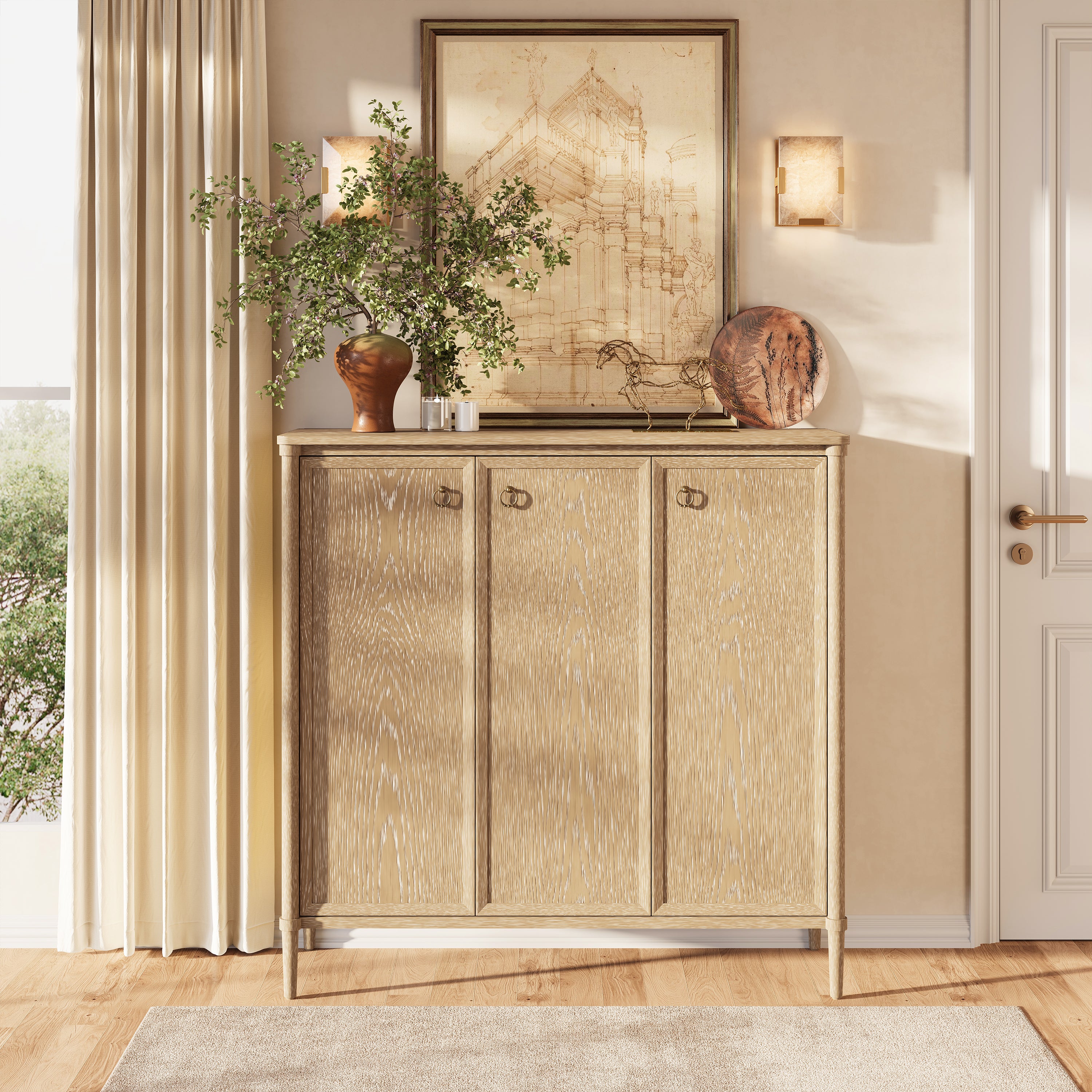 Maison Oak Shoe Storage Cabinet