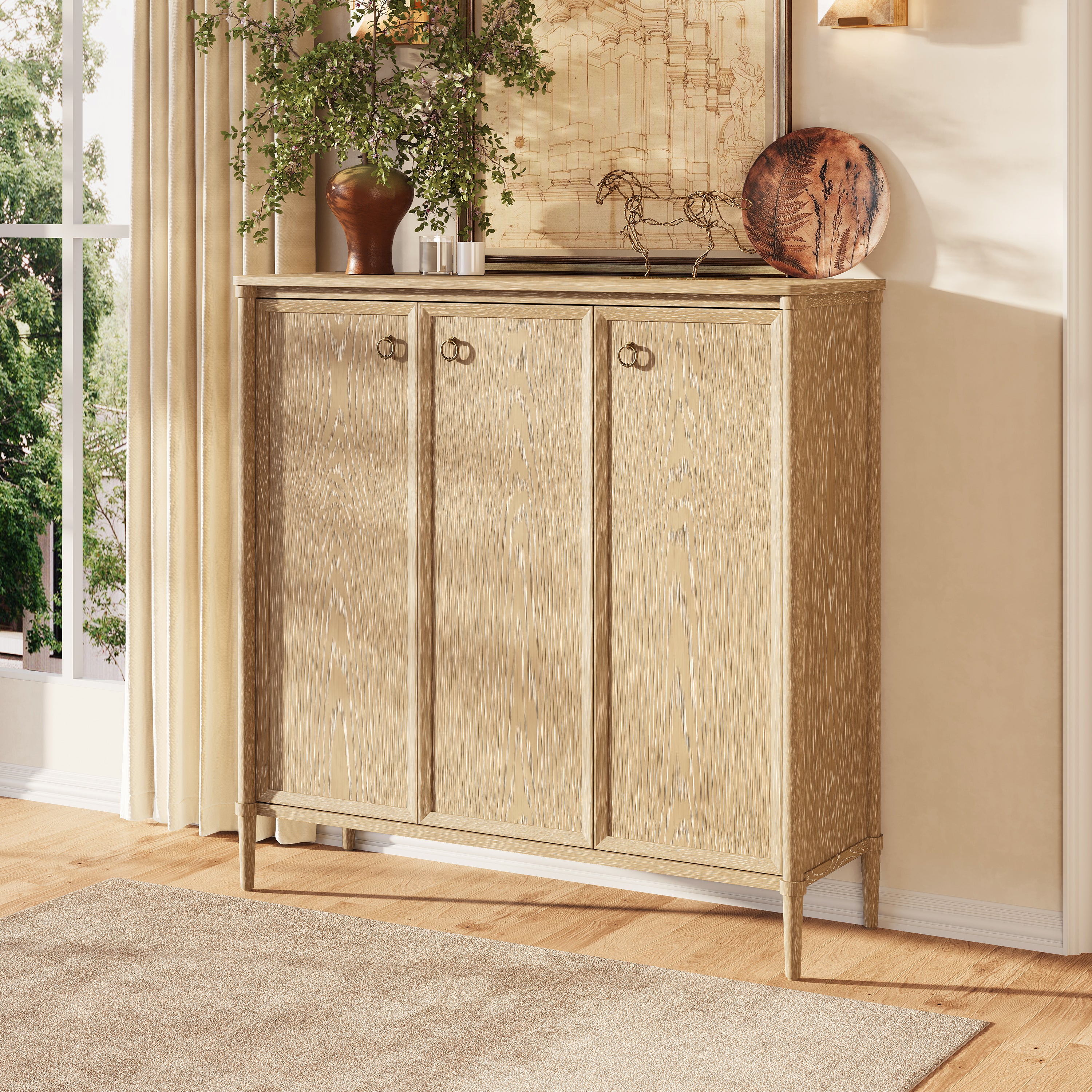 Maison Oak Shoe Storage Cabinet