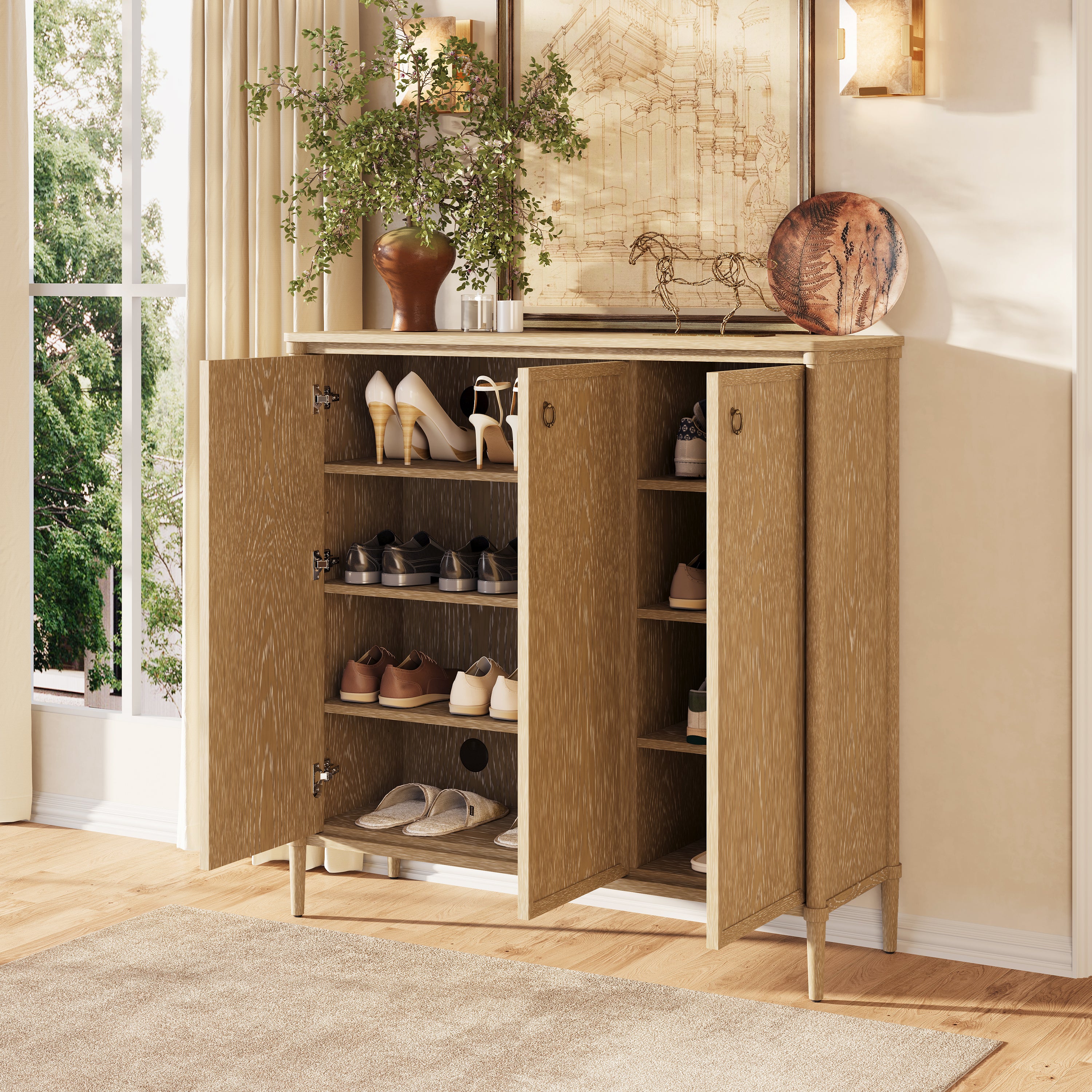 Maison Oak Shoe Storage Cabinet