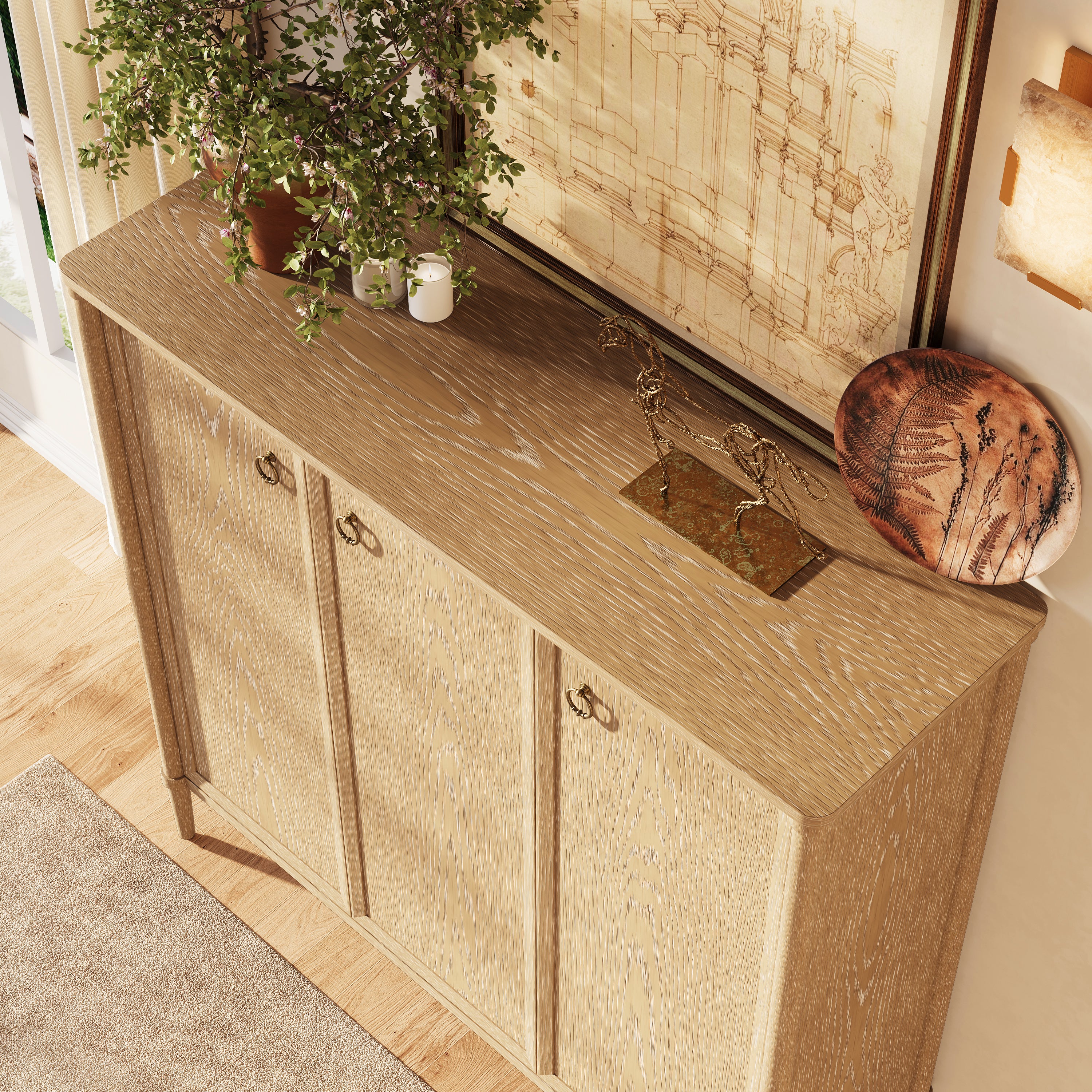 Maison Oak Shoe Storage Cabinet