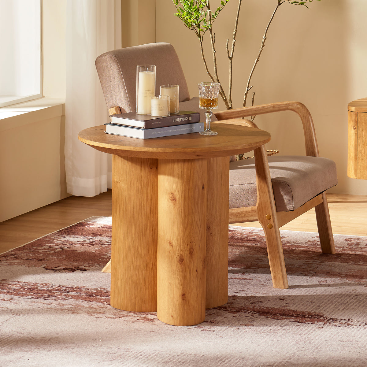 Trefoil Round Side Table 24"