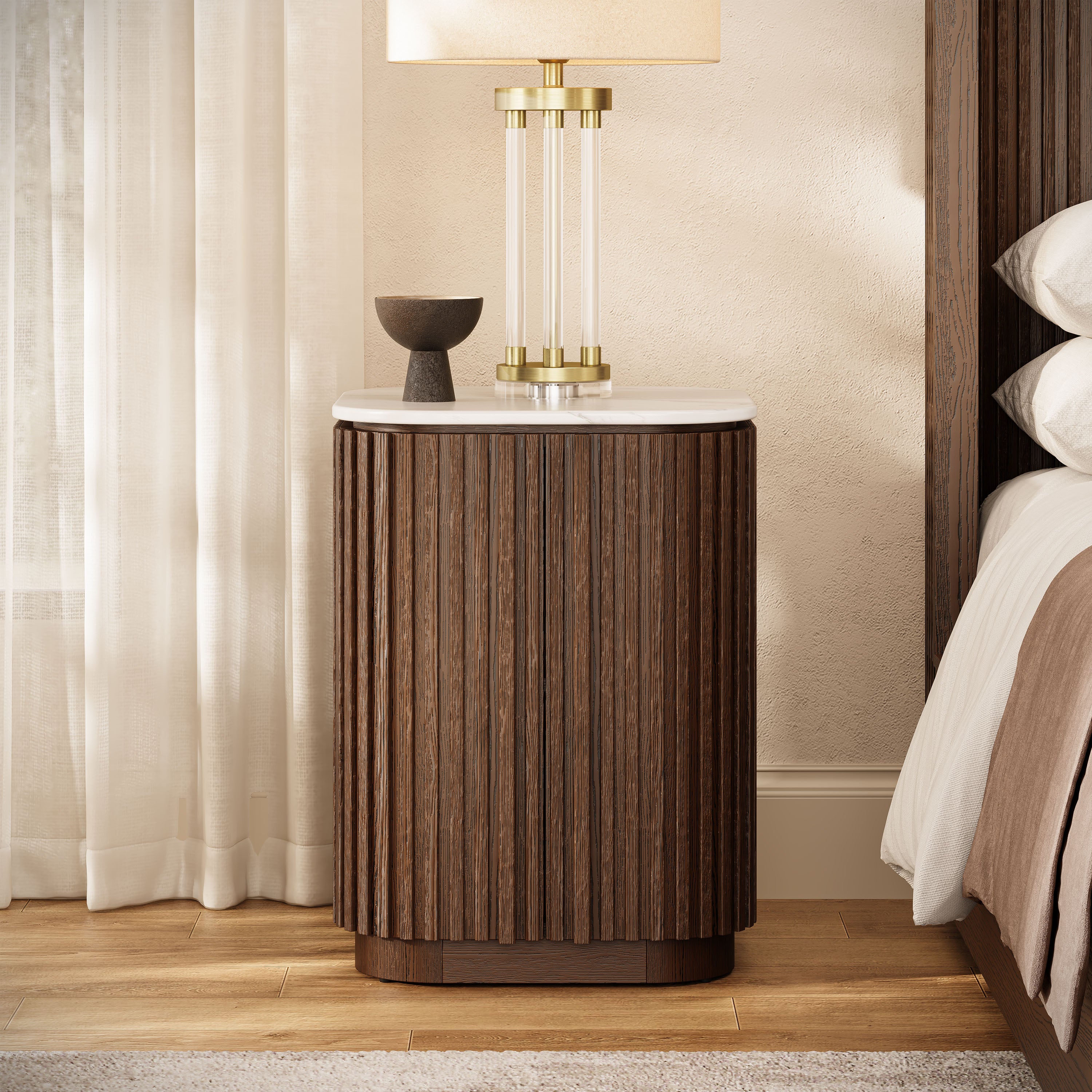 Valencia Fluted Nightstand 18"W
