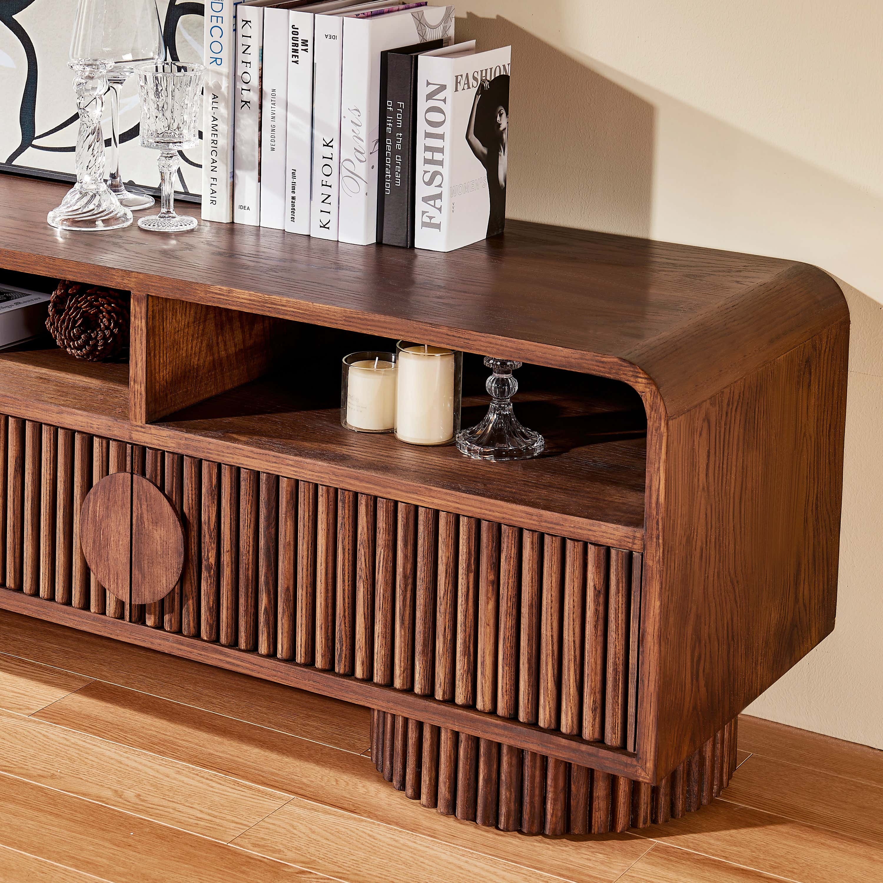 Doric Media Console 83"W