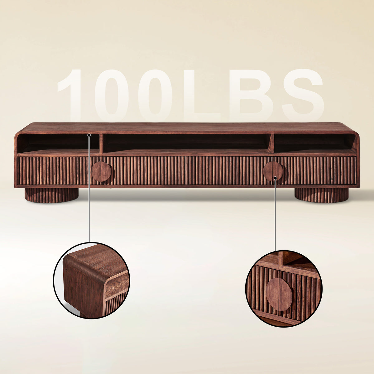 Doric Media Console 83"W