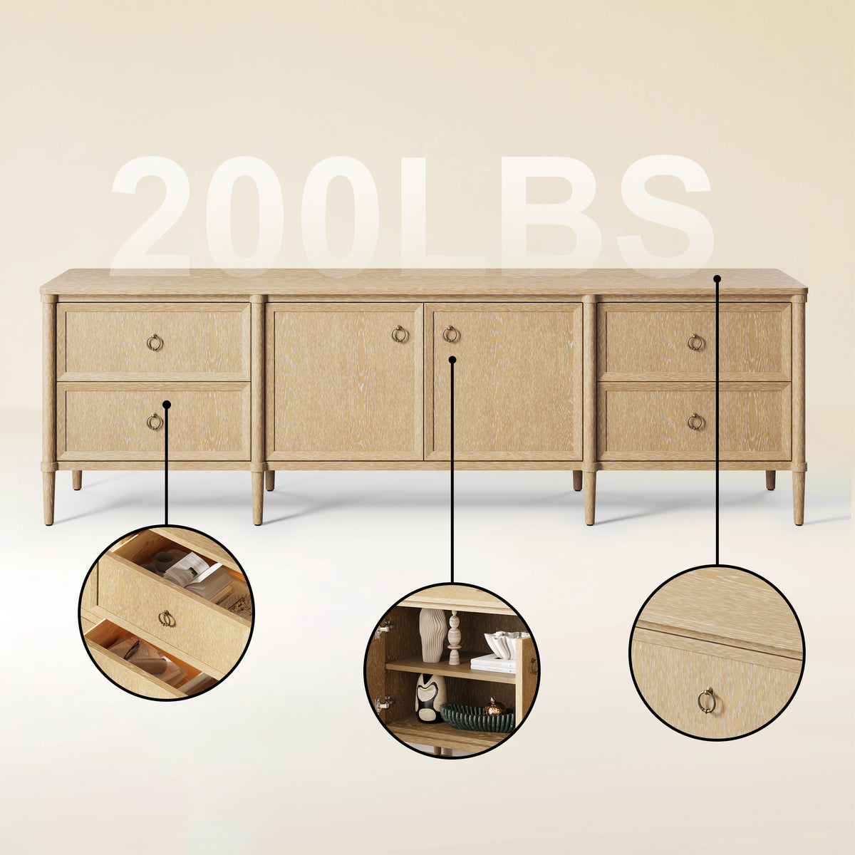 Maison Oak Media Console 84"