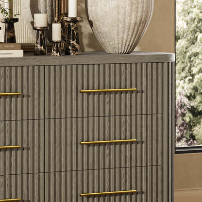 Sinclair Fluted 6-Drawer Chest 60"W