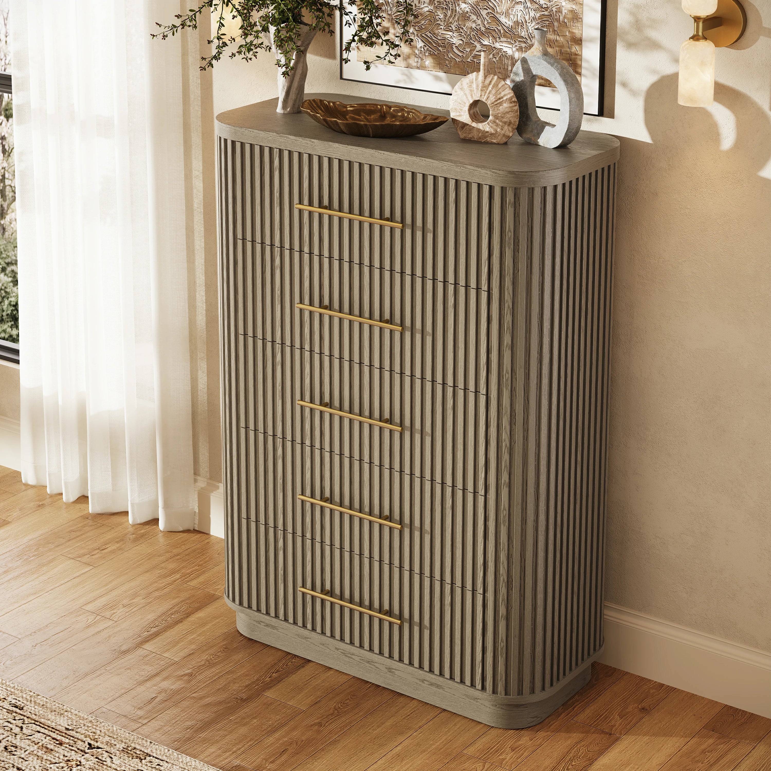 Sinclair Fluted 5-Drawer Chest 39"W