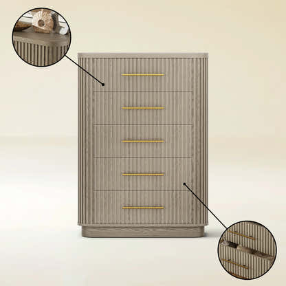 Sinclair Fluted 5-Drawer Chest 39"W