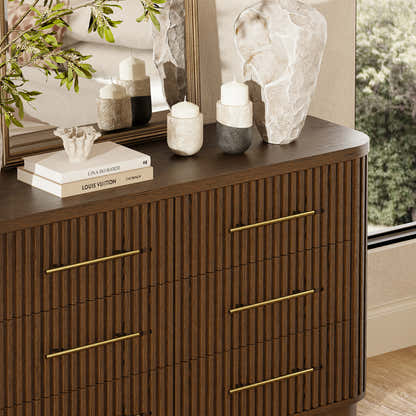 Sinclair Fluted 6-Drawer Chest 60"W