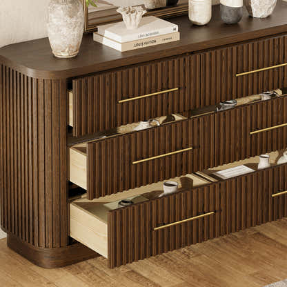 Sinclair Fluted 6-Drawer Chest 60"W