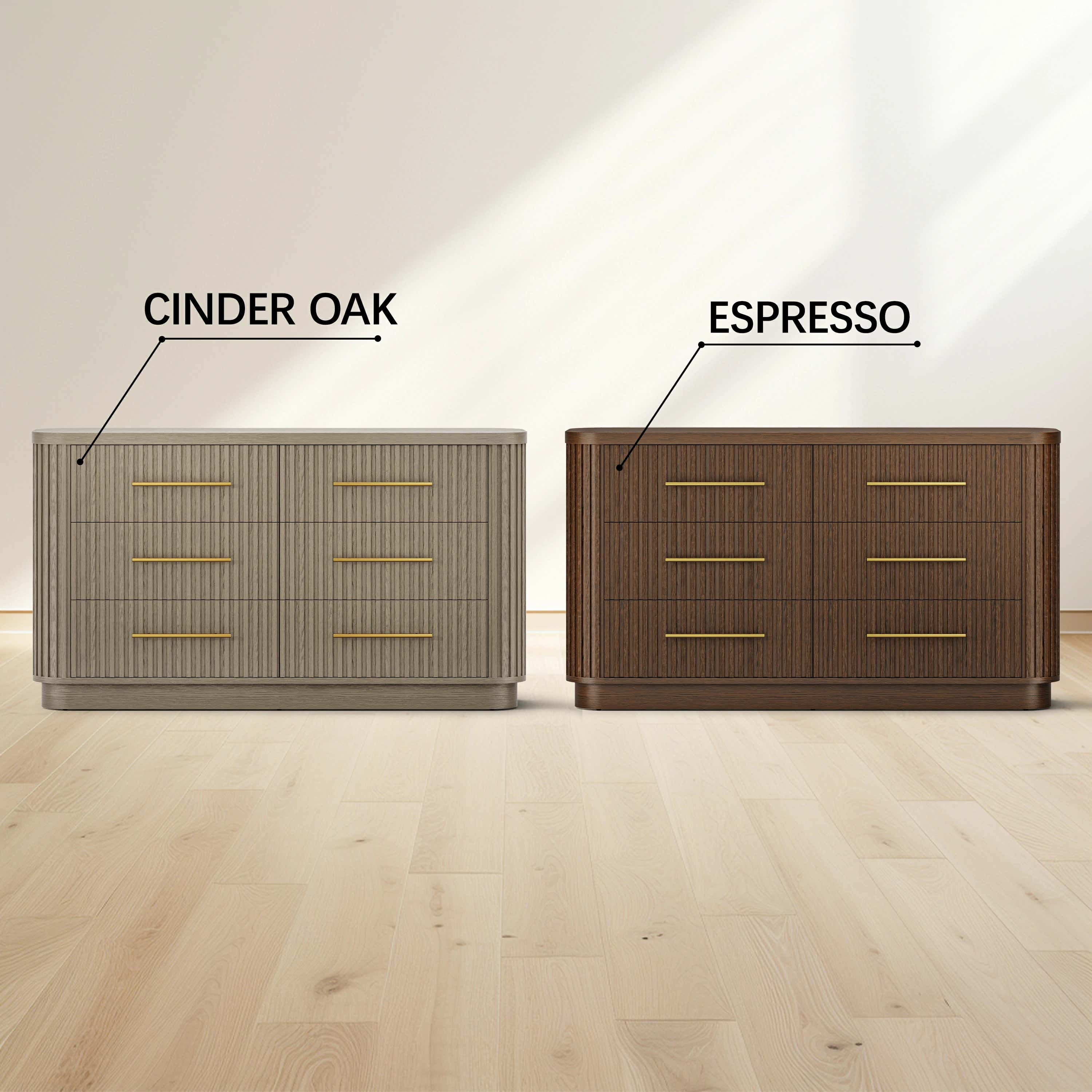 Sinclair Fluted 6-Drawer Chest 60"W