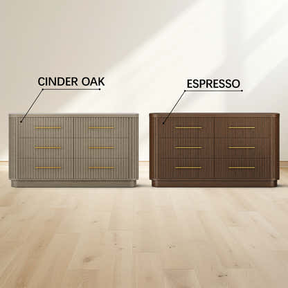 Sinclair Fluted 6-Drawer Chest 60"W