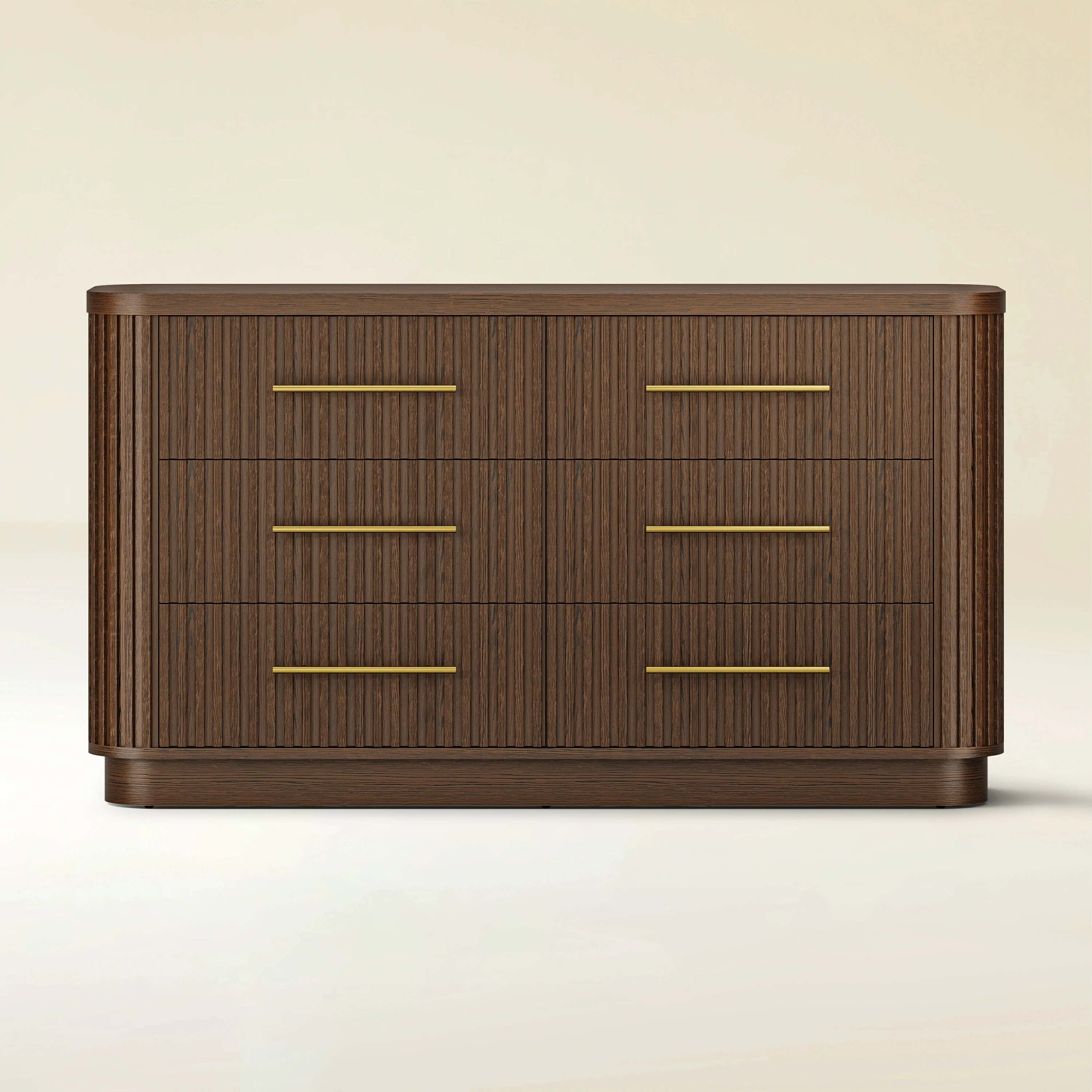 Sinclair Fluted 6-Drawer Chest 60"W