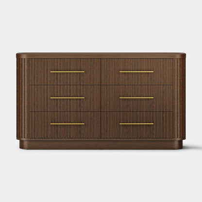 Sinclair Fluted 6-Drawer Chest 60"W