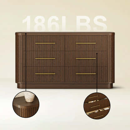 Sinclair Fluted 6-Drawer Chest 60"W