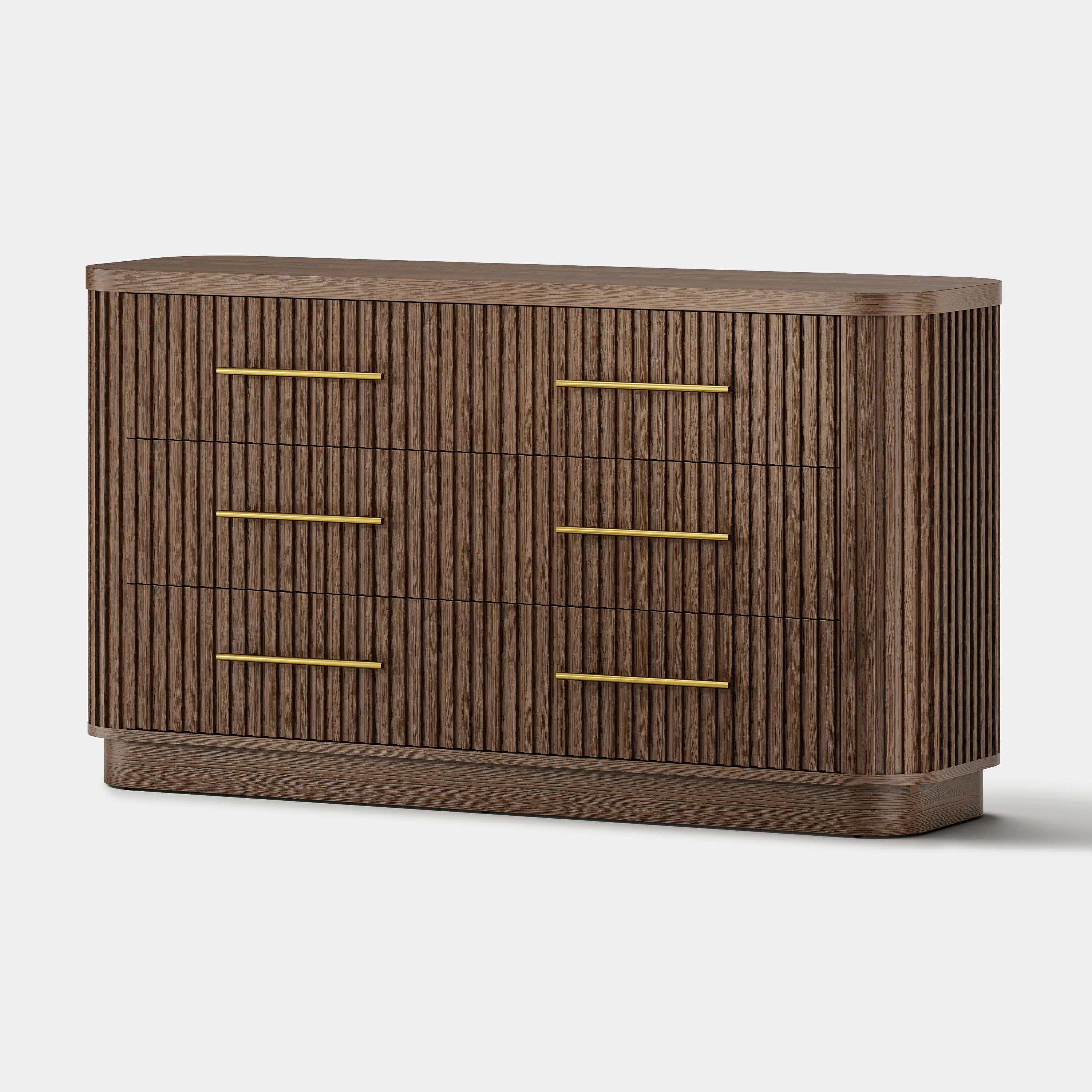 Sinclair Fluted 6-Drawer Chest 60"W