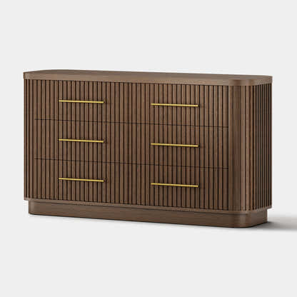 Sinclair Fluted 6-Drawer Chest 60"W