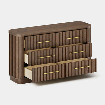 Sinclair Fluted 6-Drawer Chest 60"W