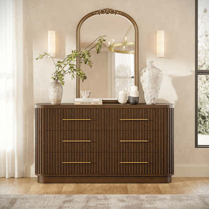 Sinclair Fluted 6-Drawer Chest 60"W