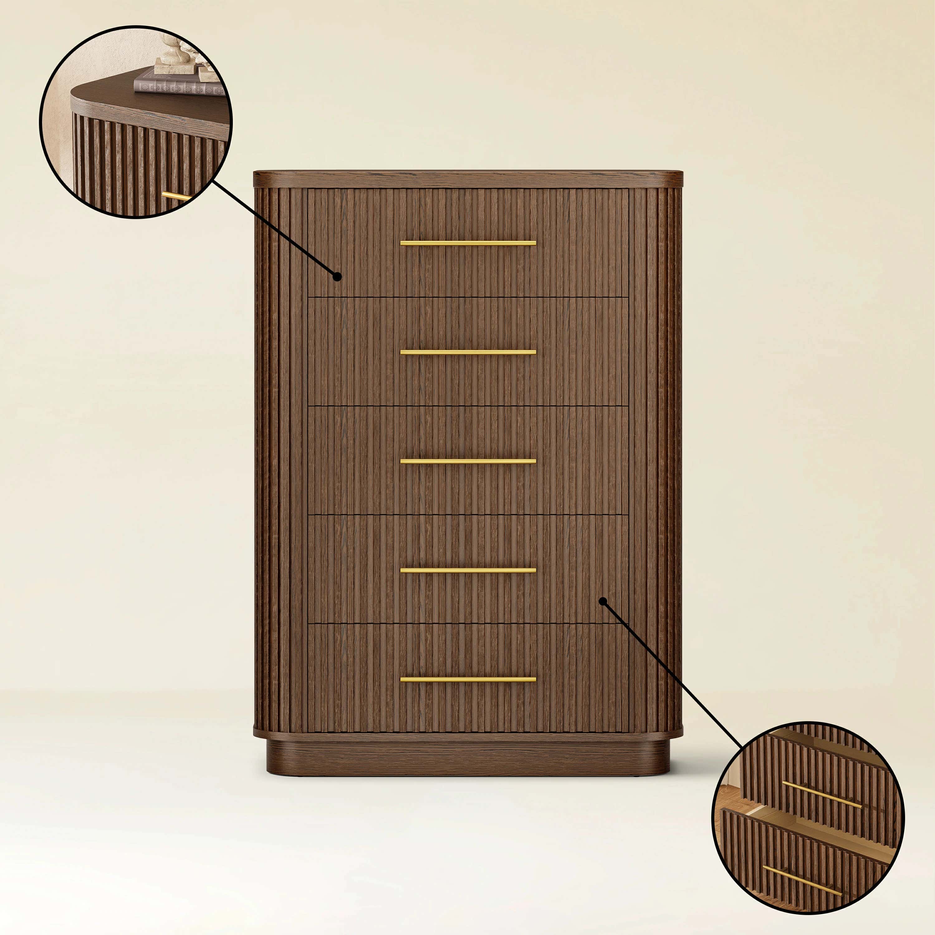 Sinclair Fluted 5-Drawer Chest 39"W