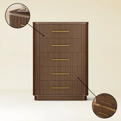 Sinclair Fluted 5-Drawer Chest 39"W