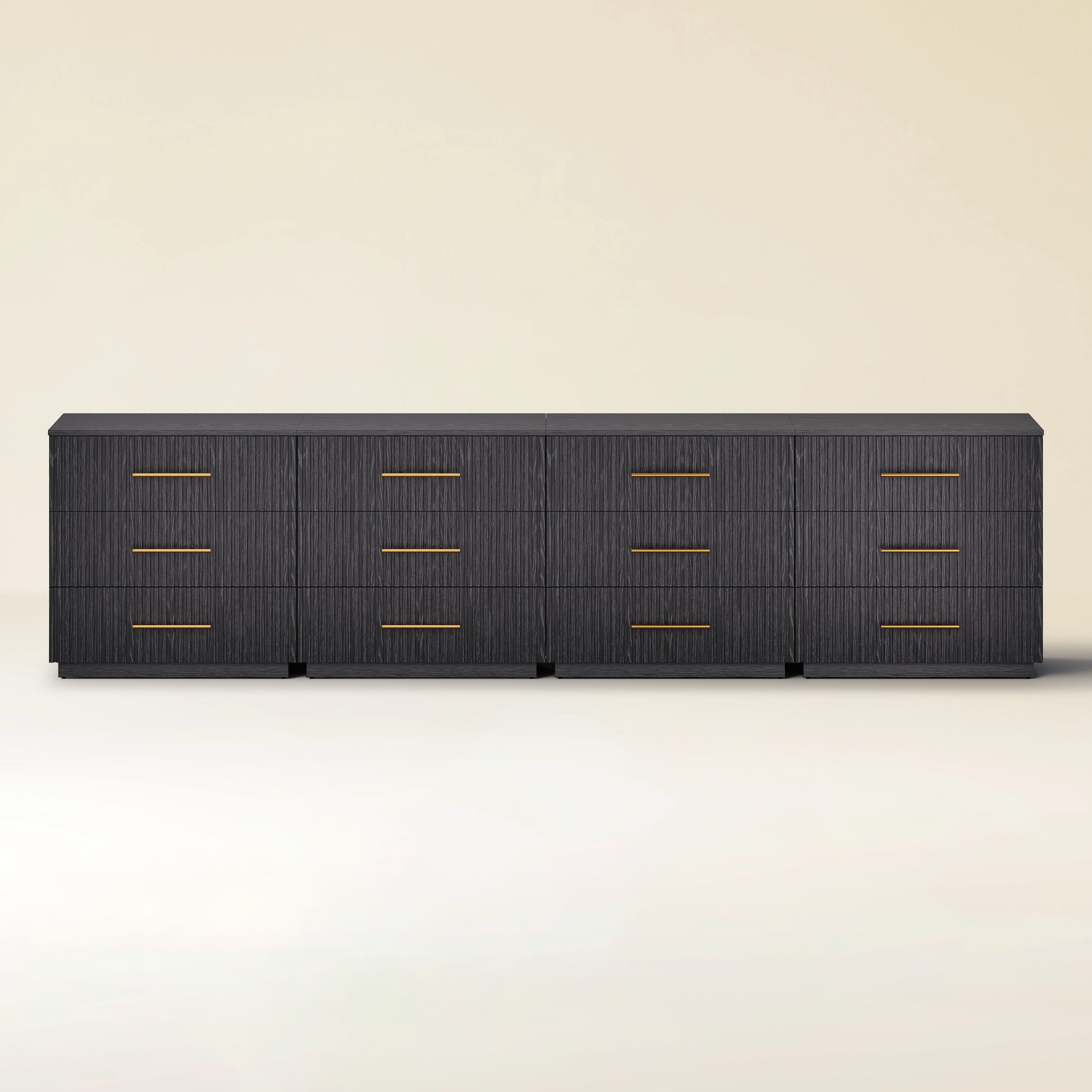 Holt 126" Oak 12-Drawer Chest(Set of 4)