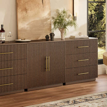 Holt Oak Modular Media Console (Set of 3)