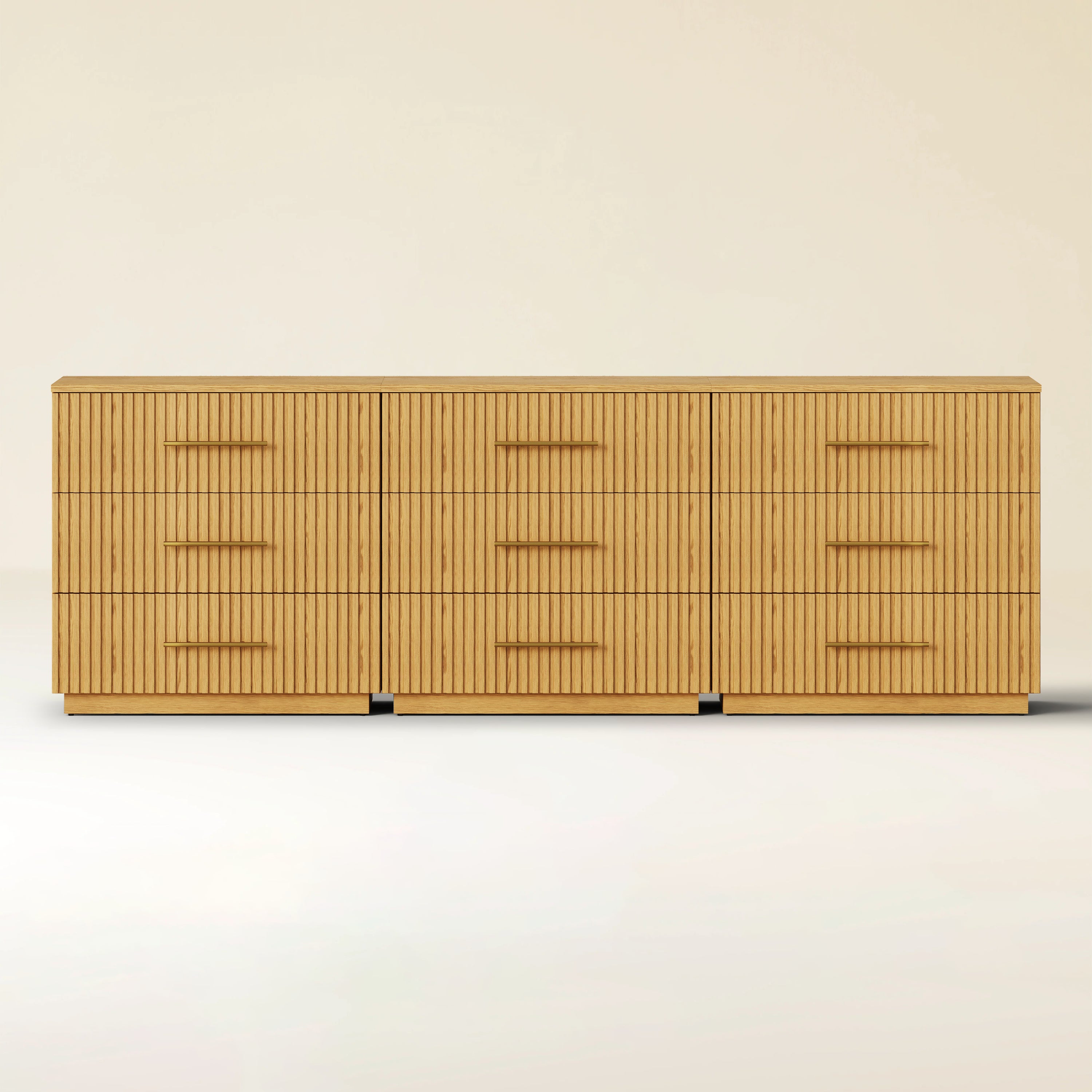 Holt 95" Oak 9-Drawer Chest(Set of 3)