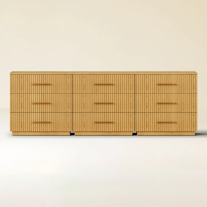 Holt 95" Oak 9-Drawer Chest(Set of 3)