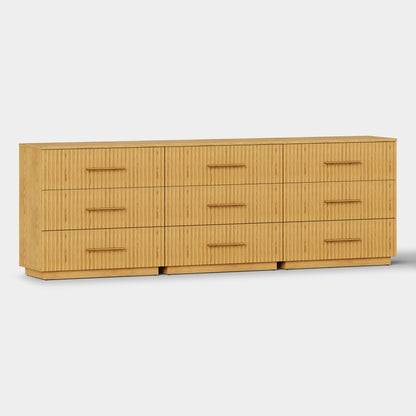 Holt 95" Oak 9-Drawer Chest(Set of 3)