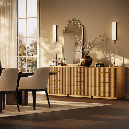 Holt 95" Oak 9-Drawer Chest(Set of 3)