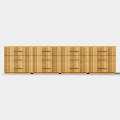 Holt 126" Oak 12-Drawer Chest(Set of 4)