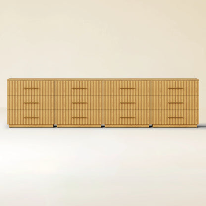 Holt 126" Oak 12-Drawer Chest(Set of 4)