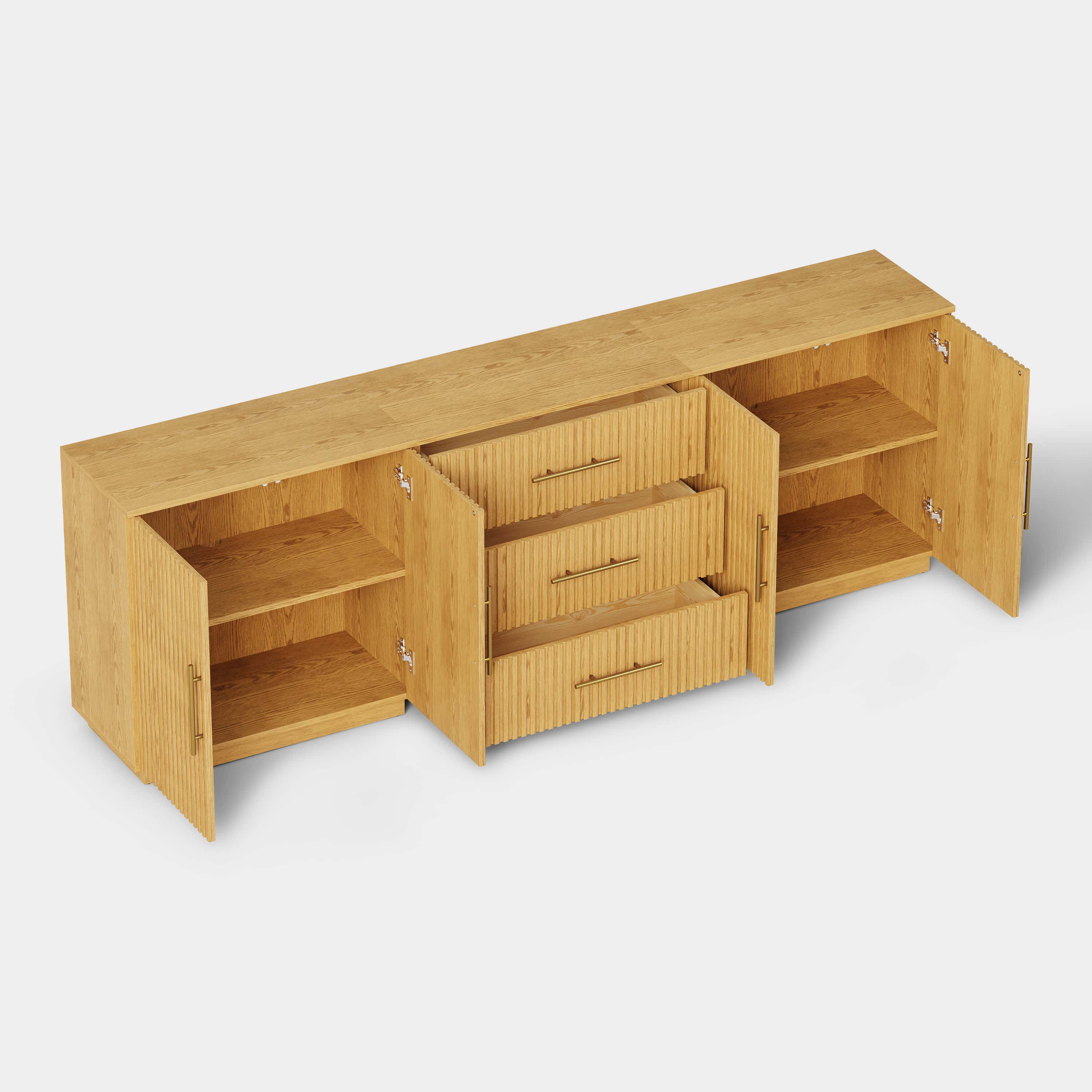 Holt Oak Modular Media Console (Set of 3)